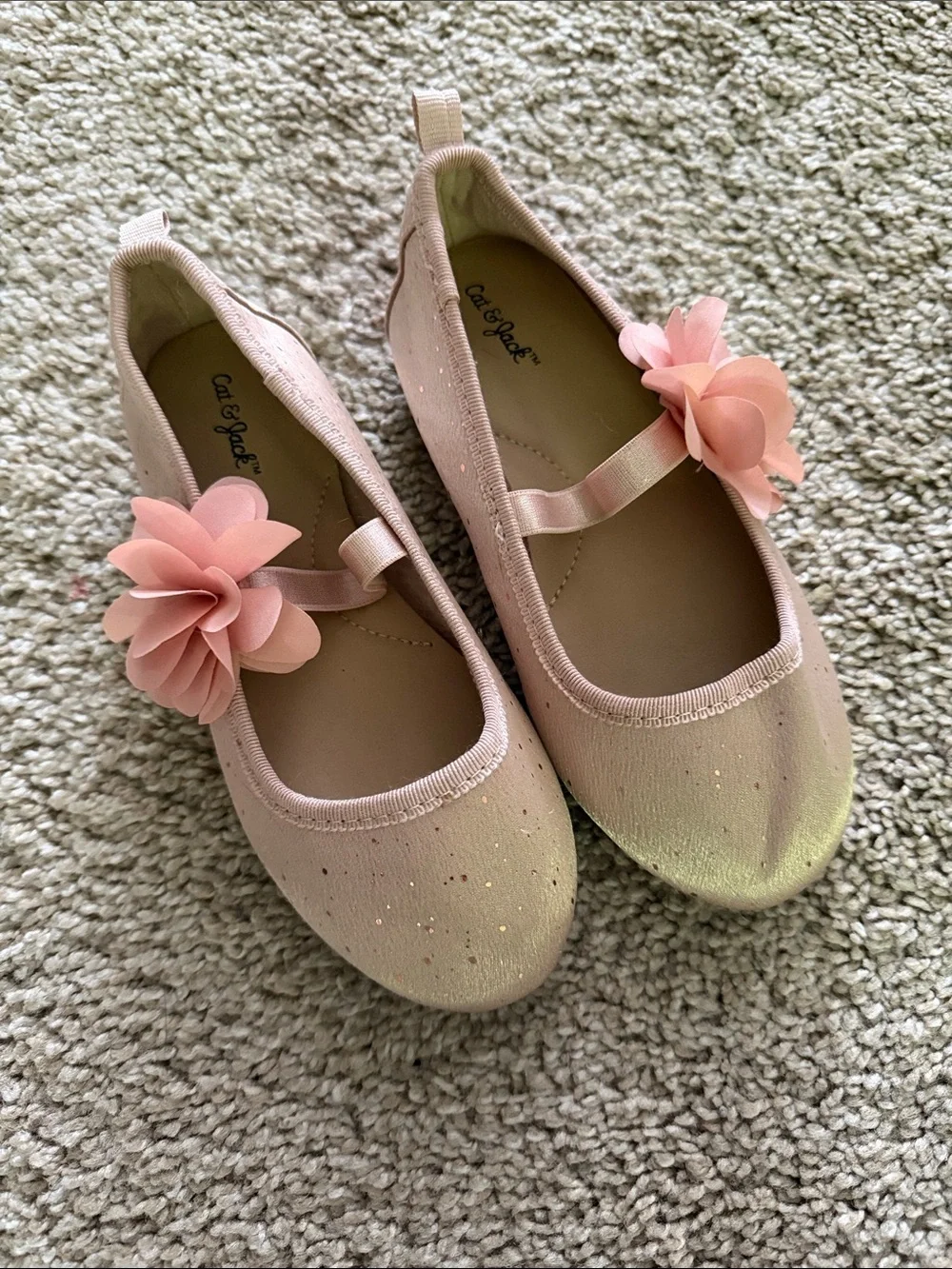 Cat & Jack Pink Flower Accent Ballet Flats